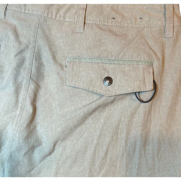 Linksoul Solid Boardwalker Shorts Men's Size 34 Khaki 10" Inseam Golf Stretch - Picture 8 of 9